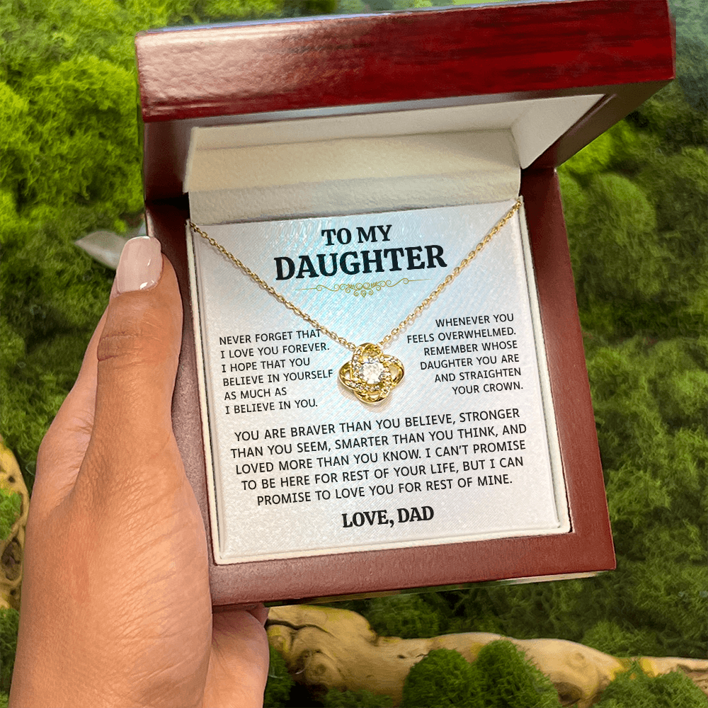 To My Daughter | Believe In Yourself | Love Knot Necklace