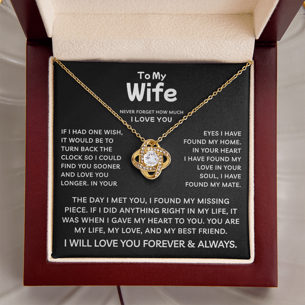 To My Wife | My Life My Love | Love Knot Necklace