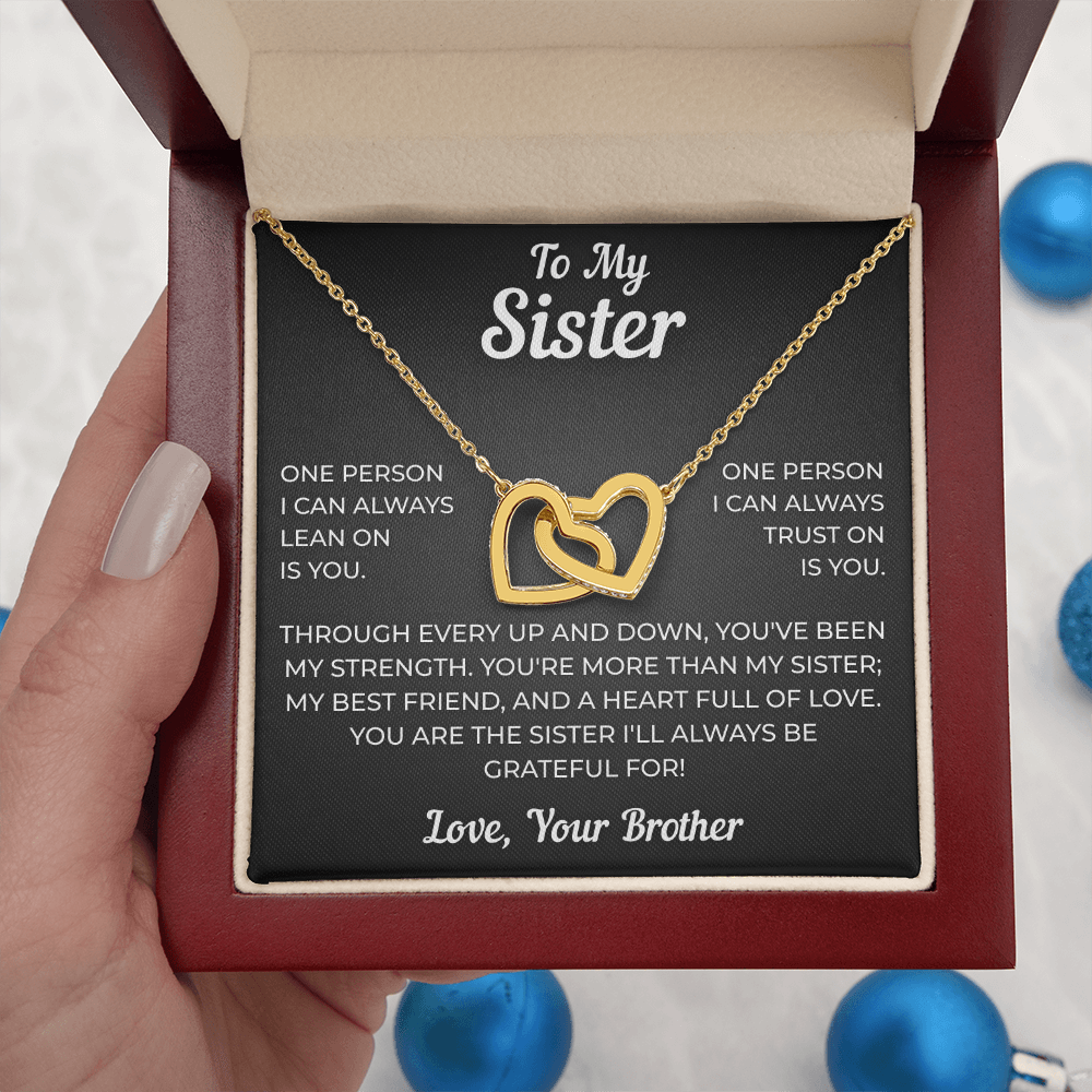 To My Sister | My Best Friend | Interlocking Hearts Necklace