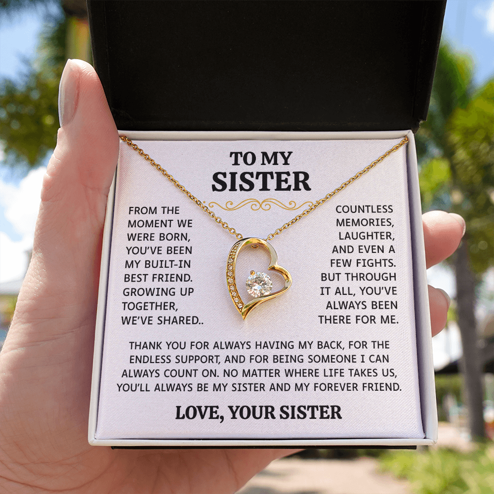 To My Sister | Built-In Best Friend | Forever Love Necklace