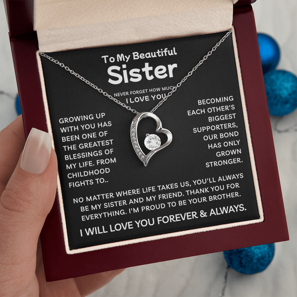 To My Sister | Greatest Blessing | Forever Love Necklace