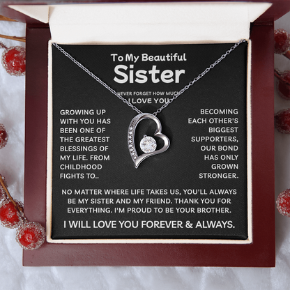 To My Sister | Greatest Blessing | Forever Love Necklace