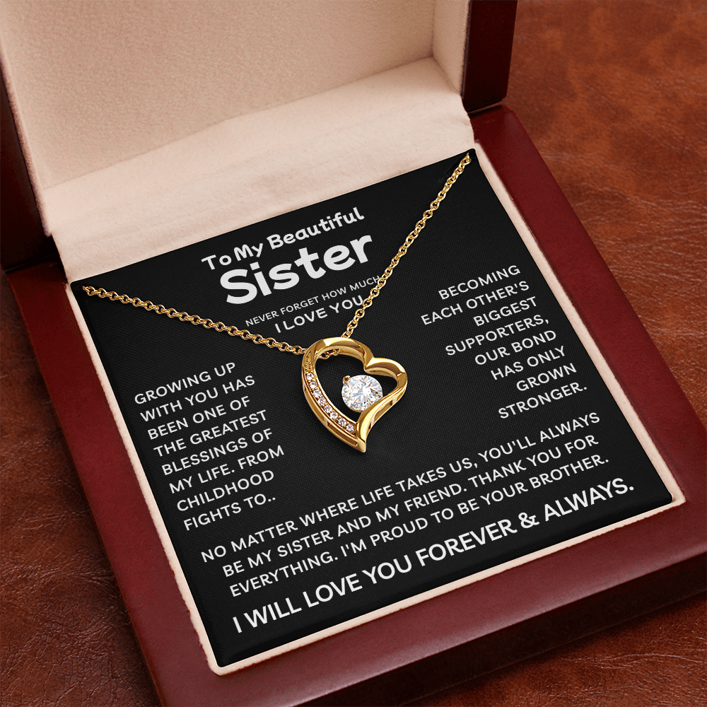 To My Sister | Greatest Blessing | Forever Love Necklace