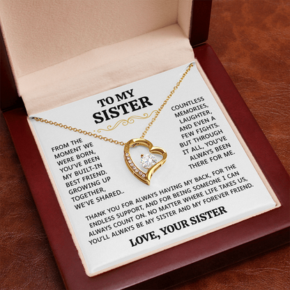 To My Sister | Built-In Best Friend | Forever Love Necklace