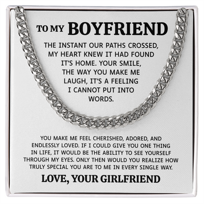 To My Boyfriend | You Make Me Feel Cherished | Cuban Link Chain
