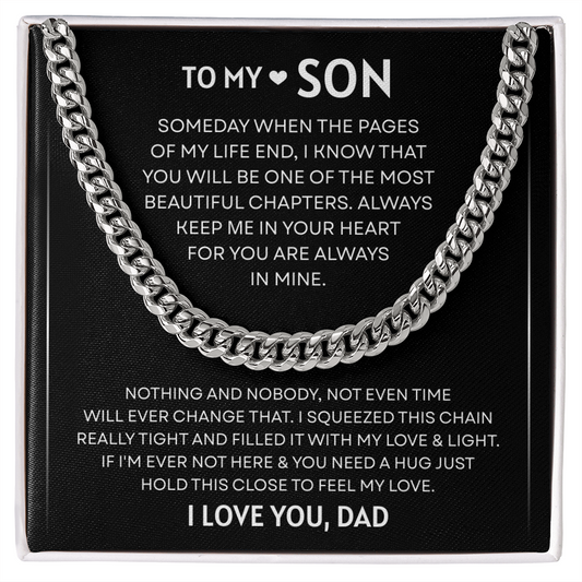 To My Son | Always In My Heart Forever | Cuban Link Chain