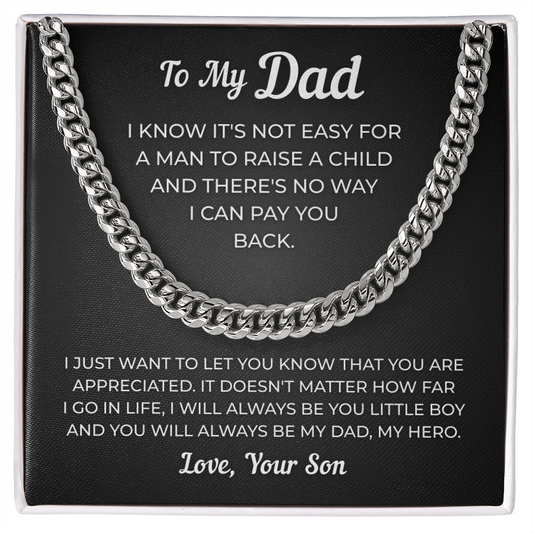To My Dad | My Hero Always | Cuban Link Chain