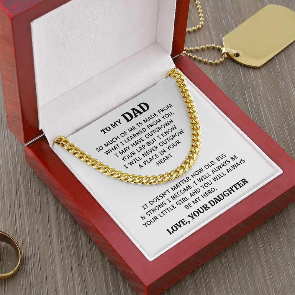 To My Dad | I Will Always Be Your Little Girl | Cuban Link Chain