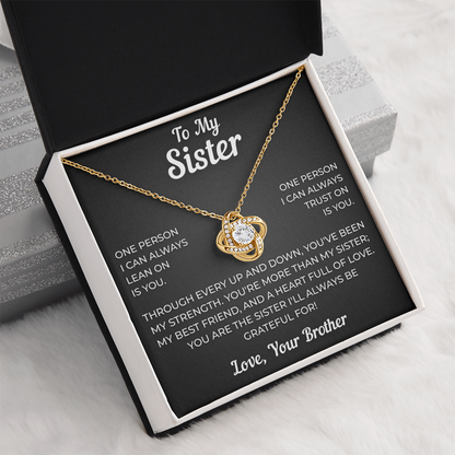 To My Sister | My Best Friend | Love Knot Necklace