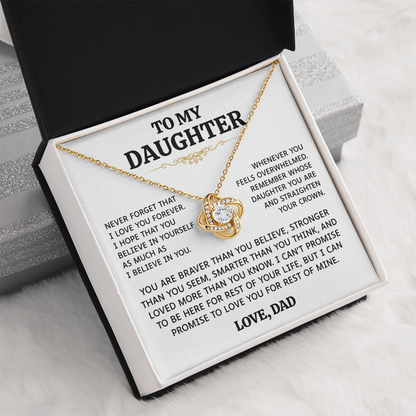 To My Daughter | Believe In Yourself | Love Knot Necklace