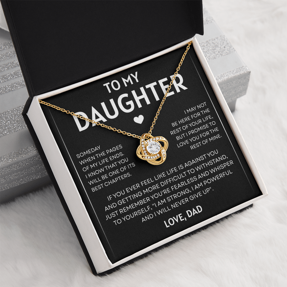To My Daughter | Never Give Up | Love Knot Necklace