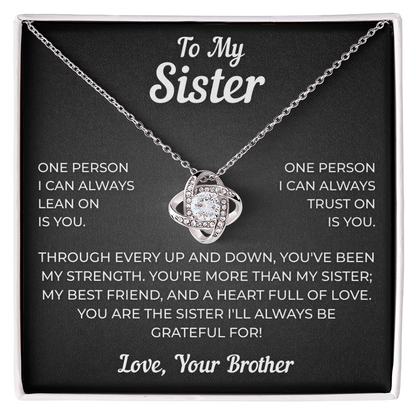 To My Sister | My Best Friend | Love Knot Necklace