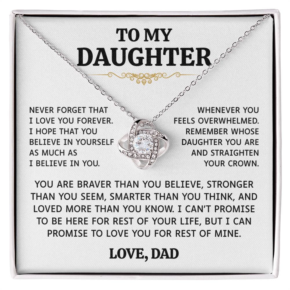 To My Daughter | Believe In Yourself | Love Knot Necklace