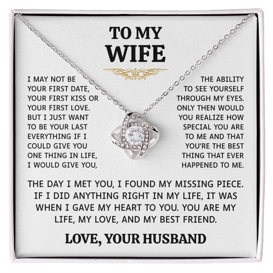 To My Wife | My Missing Piece | Love Knot Necklace