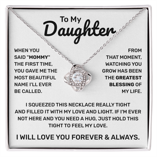 To My Daughter | Greatest Blessing | Love Knot Necklace