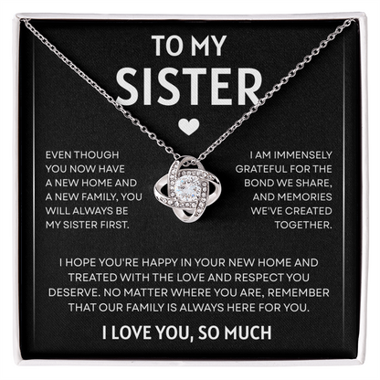 To My Sister | So Much Love | Love Knot Necklace