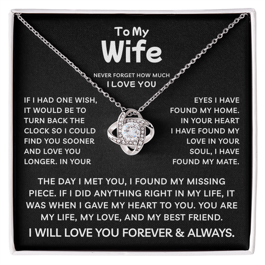 To My Wife | My Life My Love | Love Knot Necklace