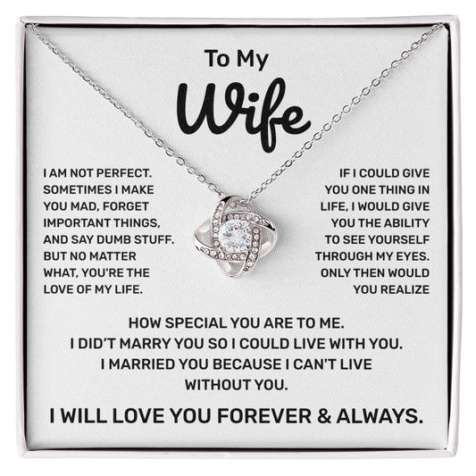 To My Wife | Forever and Always | Love Knot Necklace