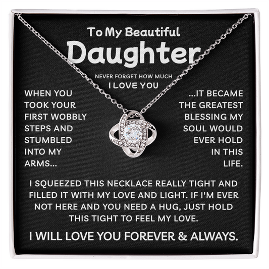 To My Daughter | My Love And Light | Love Knot Necklace