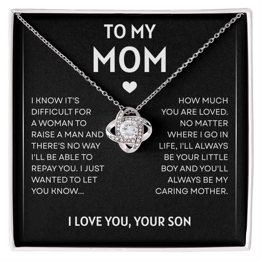 To My Mom | My Caring Mother | Love Knot Necklace
