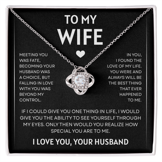 To My Wife | Love of My Life | Love Knot Necklace