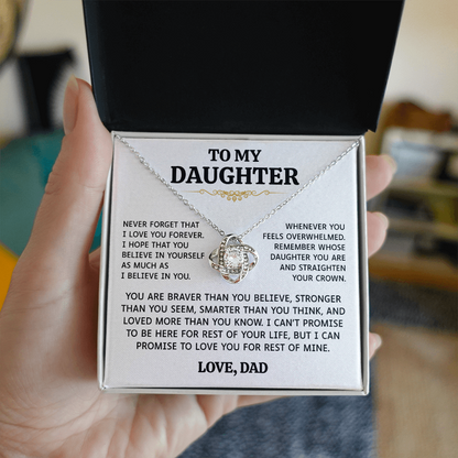 To My Daughter | Believe In Yourself | Love Knot Necklace