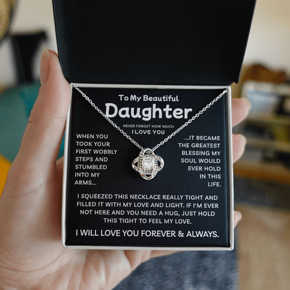To My Daughter | My Love And Light | Love Knot Necklace