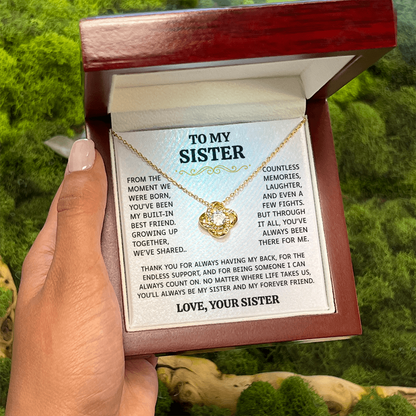 To My Sister | Built-In Best Friend | Love Knot Necklace