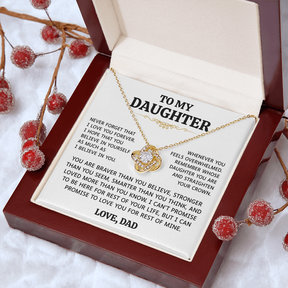 To My Daughter | Believe In Yourself | Love Knot Necklace
