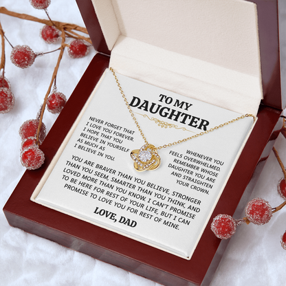 To My Daughter | Believe In Yourself | Love Knot Necklace