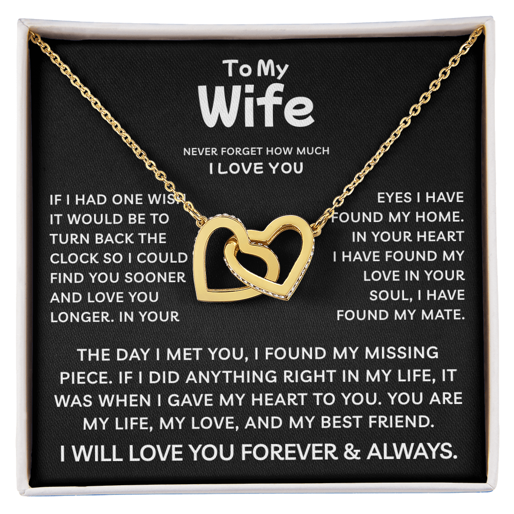 To My Wife | My Life My Love | Interlocking Hearts Necklace