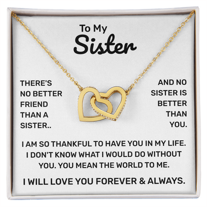 To My Sister | So Thankful | Interlocking Hearts Necklace