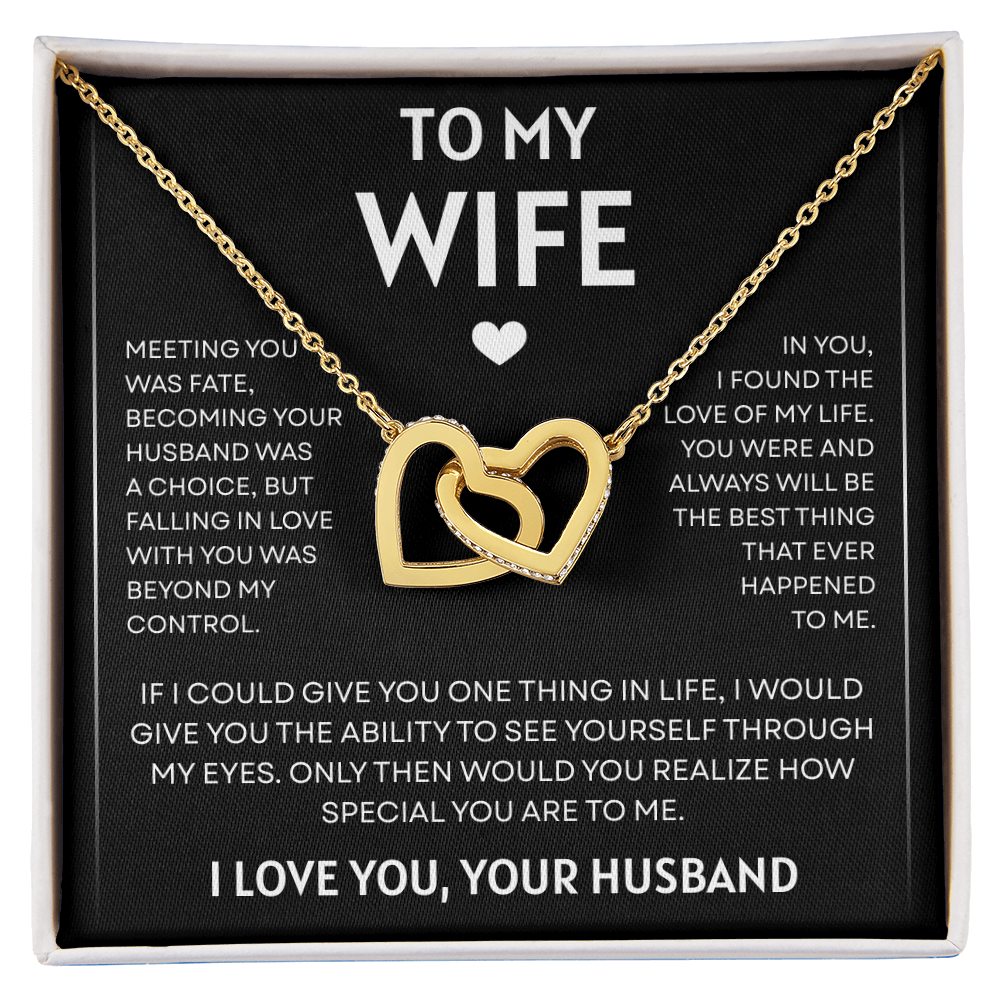 To My Wife | Love of My Life | Interlocking Hearts Necklace