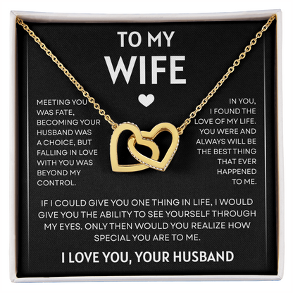 To My Wife | Love of My Life | Interlocking Hearts Necklace