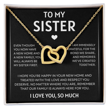 To My Sister | So Much Love | Interlocking Hearts Necklace