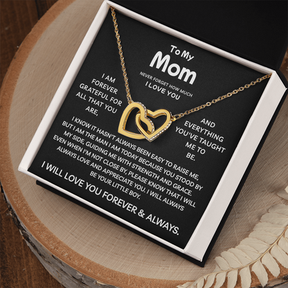 To My Mom | Strength And Grace | Interlocking Hearts Necklace