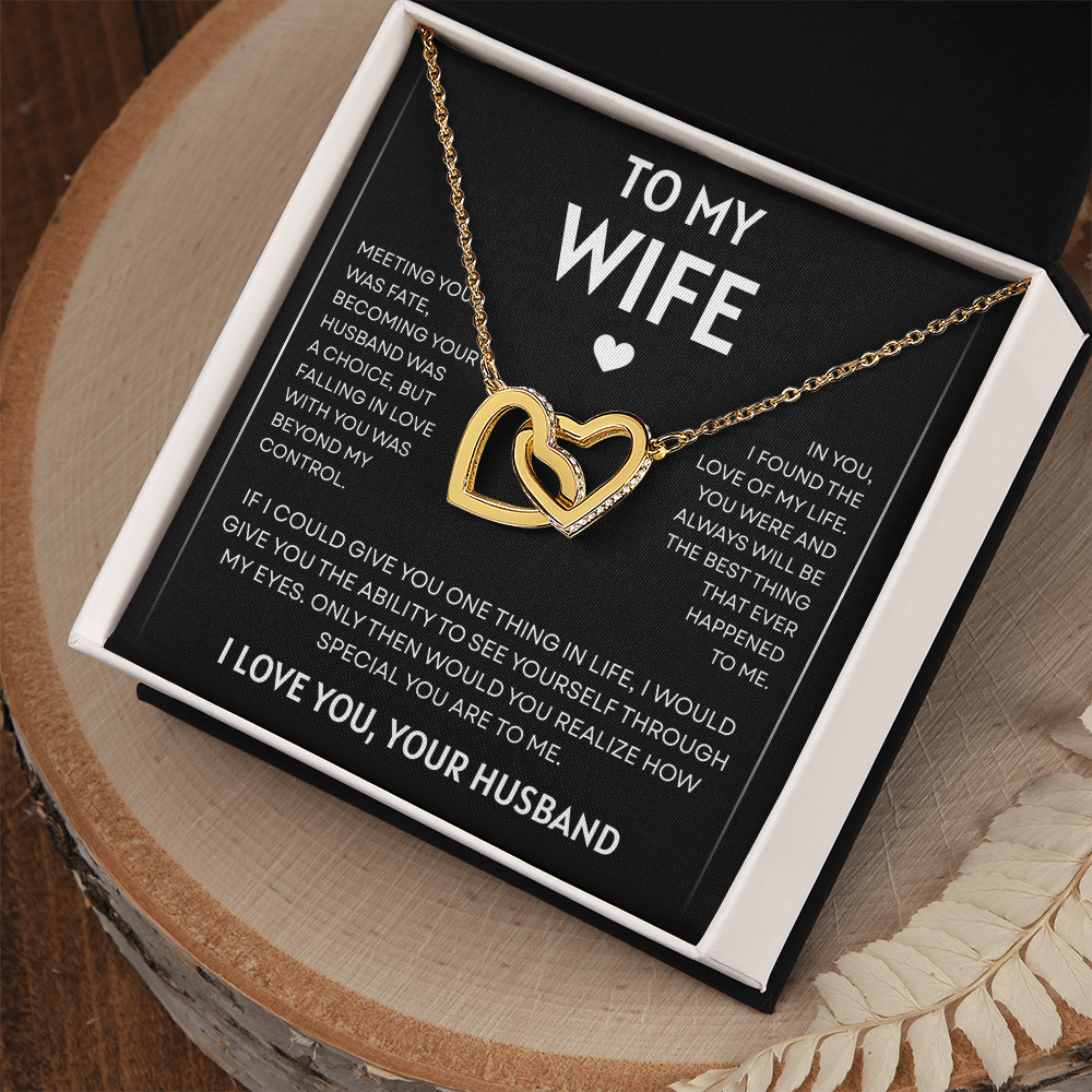 To My Wife | Love of My Life | Interlocking Hearts Necklace