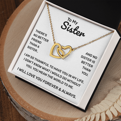 To My Sister | So Thankful | Interlocking Hearts Necklace