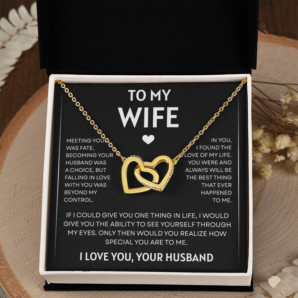 To My Wife | Love of My Life | Interlocking Hearts Necklace