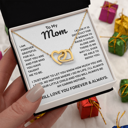 To My Mom | Forever Grateful | Interlocking Hearts Necklace