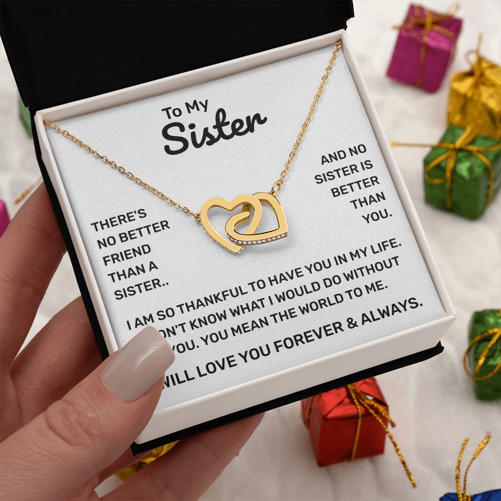 To My Sister | So Thankful | Interlocking Hearts Necklace