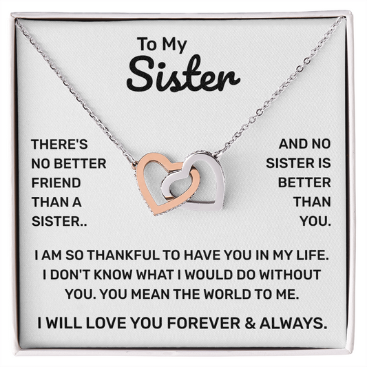 To My Sister | So Thankful | Interlocking Hearts Necklace