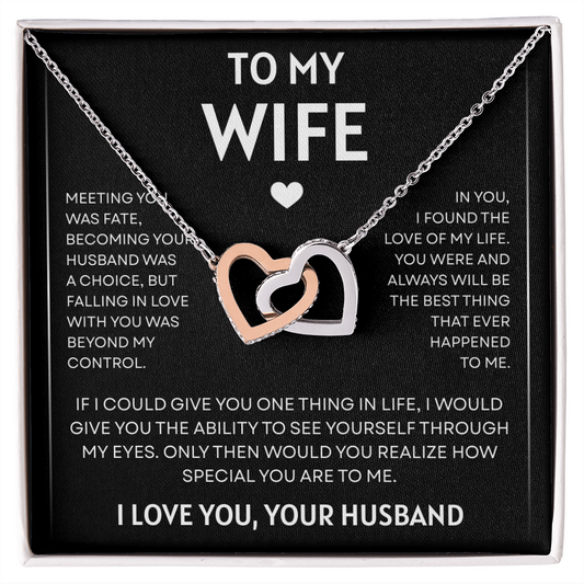 To My Wife | Love of My Life | Interlocking Hearts Necklace