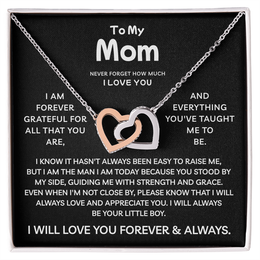 To My Mom | Strength And Grace | Interlocking Hearts Necklace