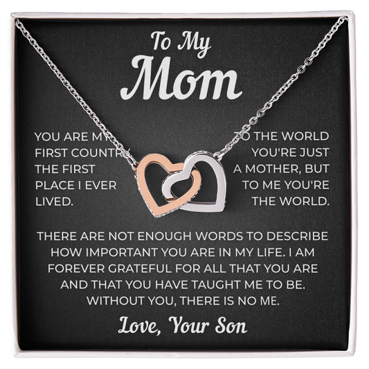 To My Mom | My Guiding Light | Interlocking Hearts Necklace