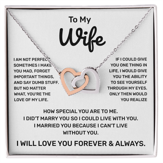 To My Wife | Forever and Always | Interlocking Hearts Necklace
