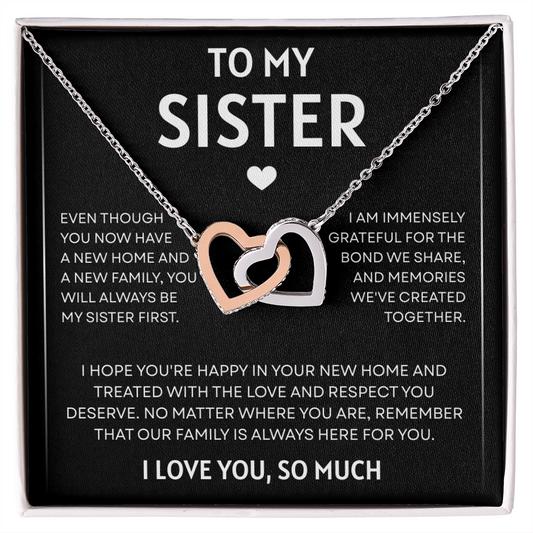To My Sister | So Much Love | Interlocking Hearts Necklace