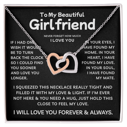 To My Girlfriend | With All My Love | Interlocking Hearts Necklace