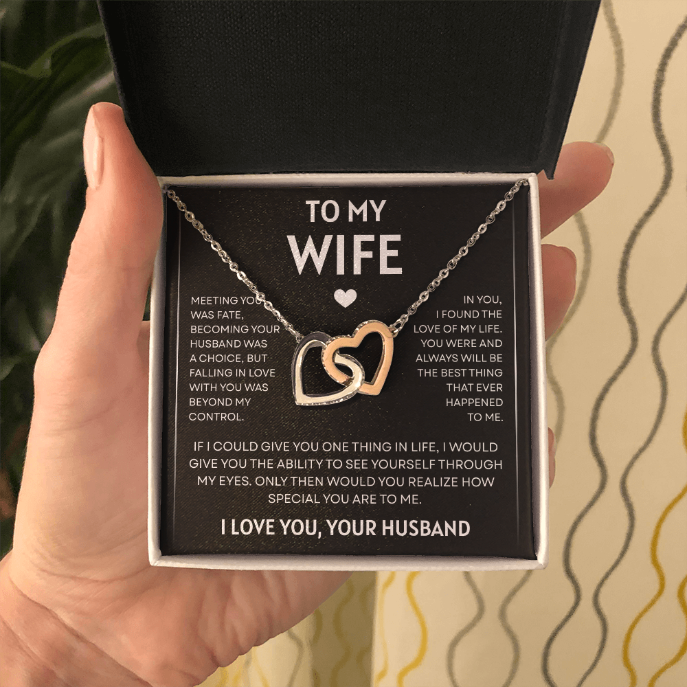 To My Wife | Love of My Life | Interlocking Hearts Necklace