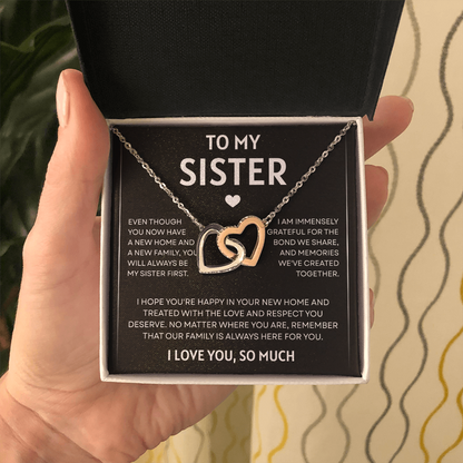 To My Sister | So Much Love | Interlocking Hearts Necklace